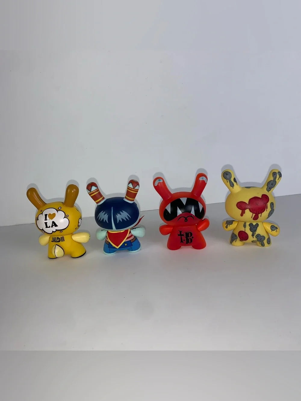 Kidrobot Dunny 3” Vinyl Figure Lot of 4 Mixed Designs No Box